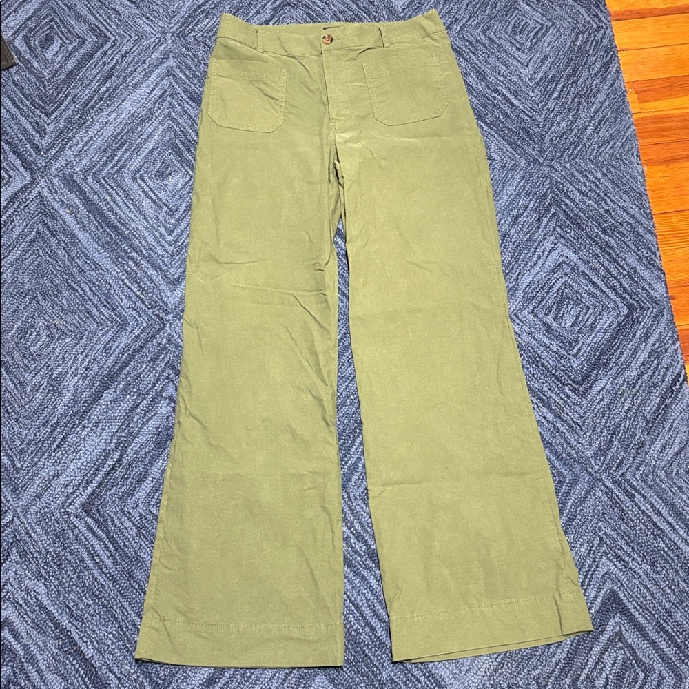 J. Crew Factory Store Lizzie High-rise Patch Pocket Wide-leg Pant Olive green